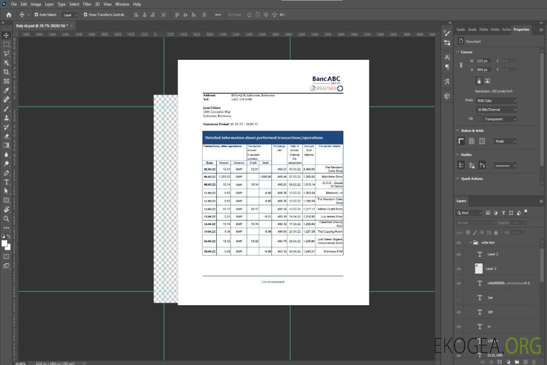 Modèle de relevé bancaire ABC de la Botswana Bank, format Excel et PDF template Modèle de relevé bancaire ABC de la Botswana Bank, format Excel et PDF template